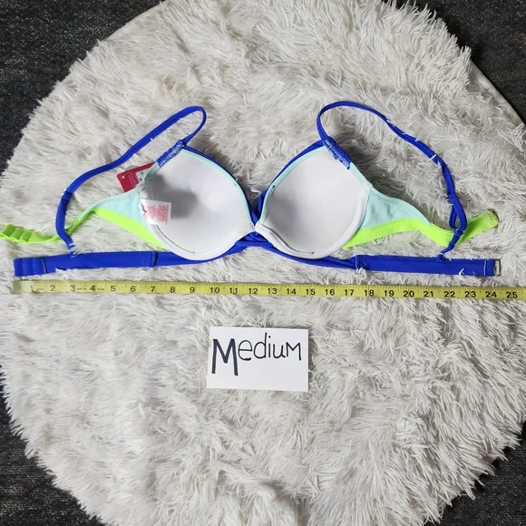 Green and Blue Colorblock Push-Up Cheeky Bikini Set - Picture 10 of 16